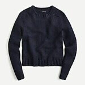 J Crew Alpaca-blend crewneck sweater, Navy/Multi Heather, Sz Small